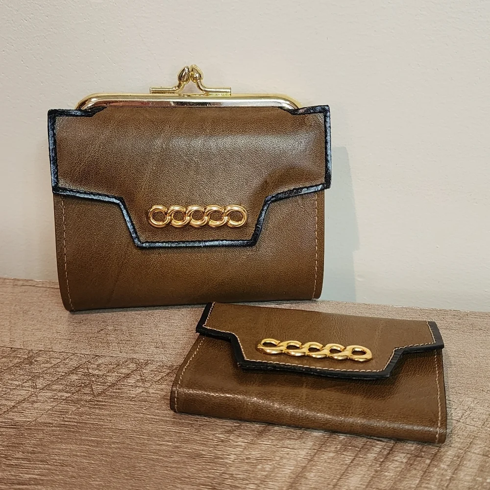 Vtg Winston Leather Bifold Western  Wallet French Purse Key Case  NOS Calfskin
